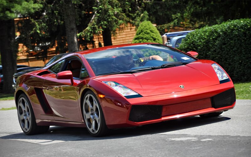 Red Lamborghini sports car
