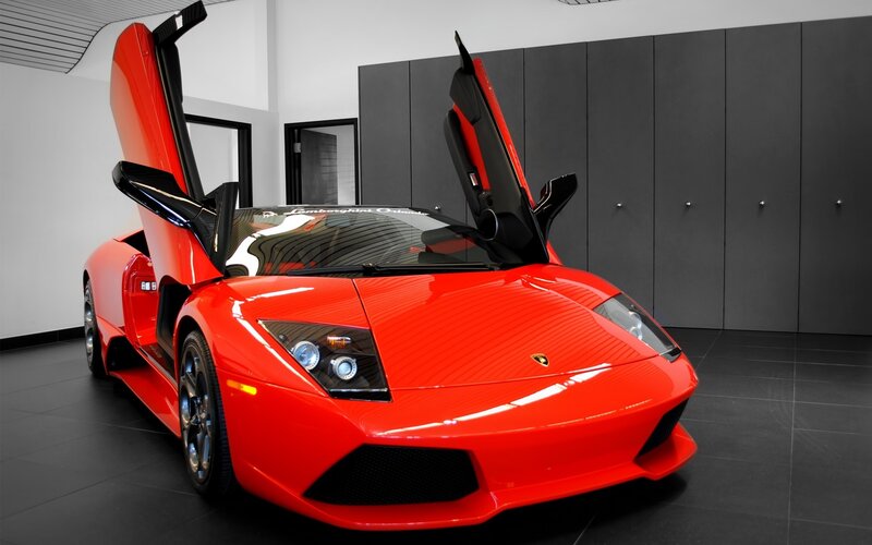 Red Lamborghini sports car