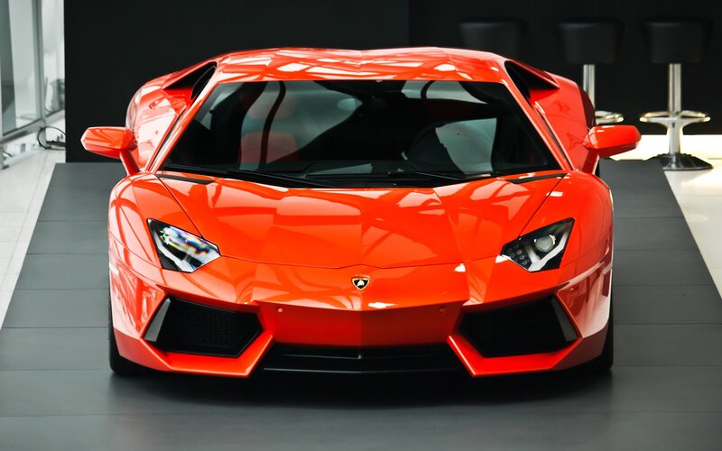 Red Lamborghini sports car