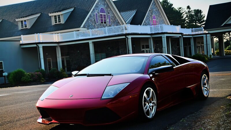 Red Lamborghini sports car