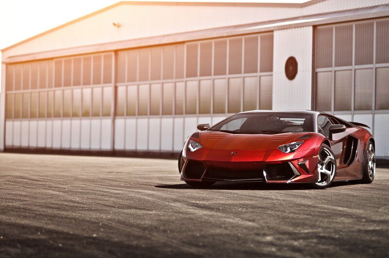 Red Lamborghini sports car