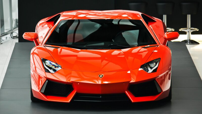 Red Lamborghini sports car