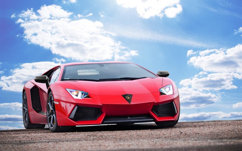 Red Lamborghini sports car