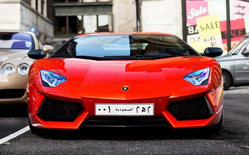 Red Lamborghini sports car