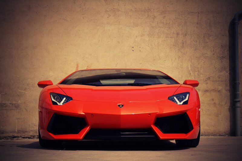 Red Lamborghini sports car