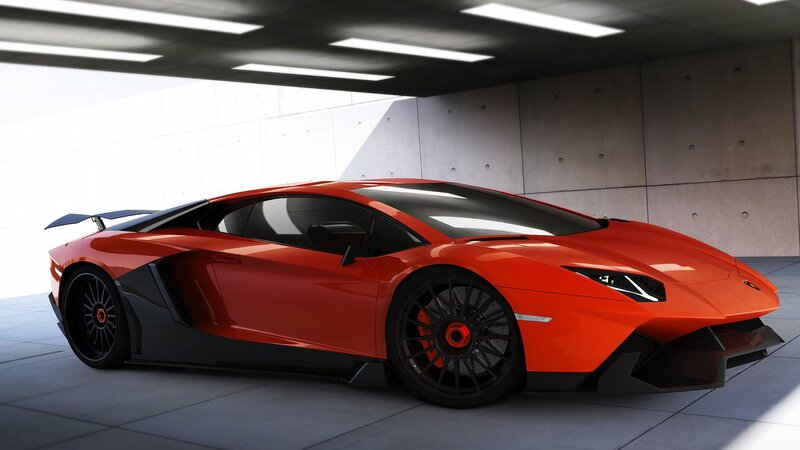 Red Lamborghini sports car