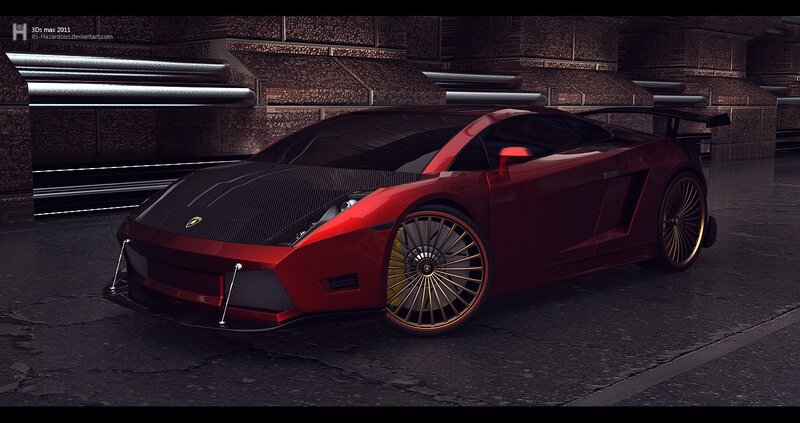 Red Lamborghini sports car