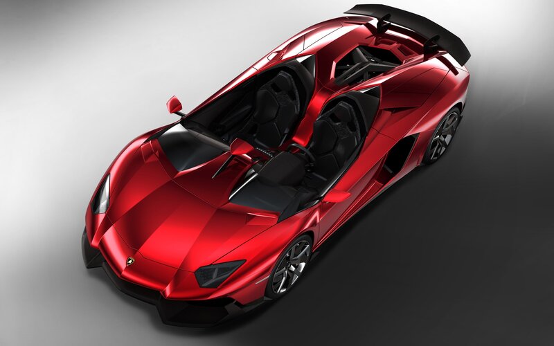 Red Lamborghini Sports Car — Dramatic, 3d Render, Black Seats