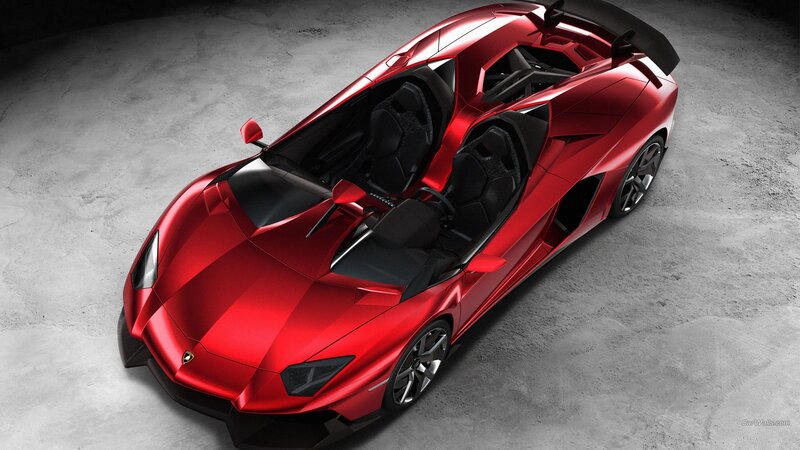 Red Lamborghini Sports Car — Dramatic, 3d Render, Concrete Floor