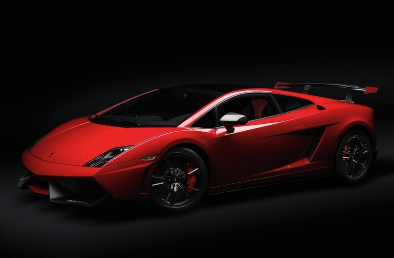 Red Lamborghini Sports Car — Dramatic, Photograph