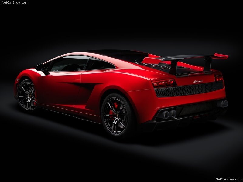 Red Lamborghini Sports Car — Dramatic, Photograph, Tire, Exhaust