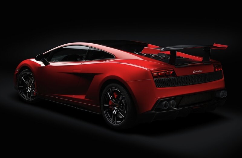 Red Lamborghini Sports Car — Dramatic