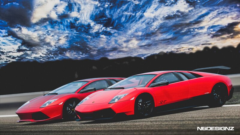 Red Lamborghini sports cars