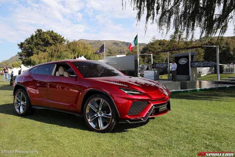 Red Lamborghini SUV — Outdoor