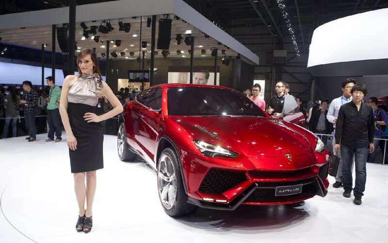 Red Lamborghini Suv — Showroom