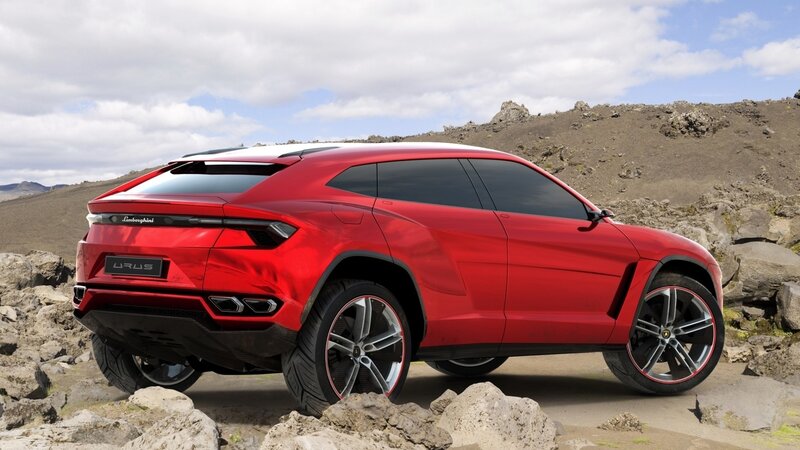 Red Lamborghini Urus — Dramatic, Afternoon, Photograph, Car, Rocks