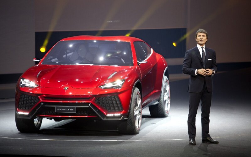 Red Lamborghini Urus — Dramatic, Photograph, Man