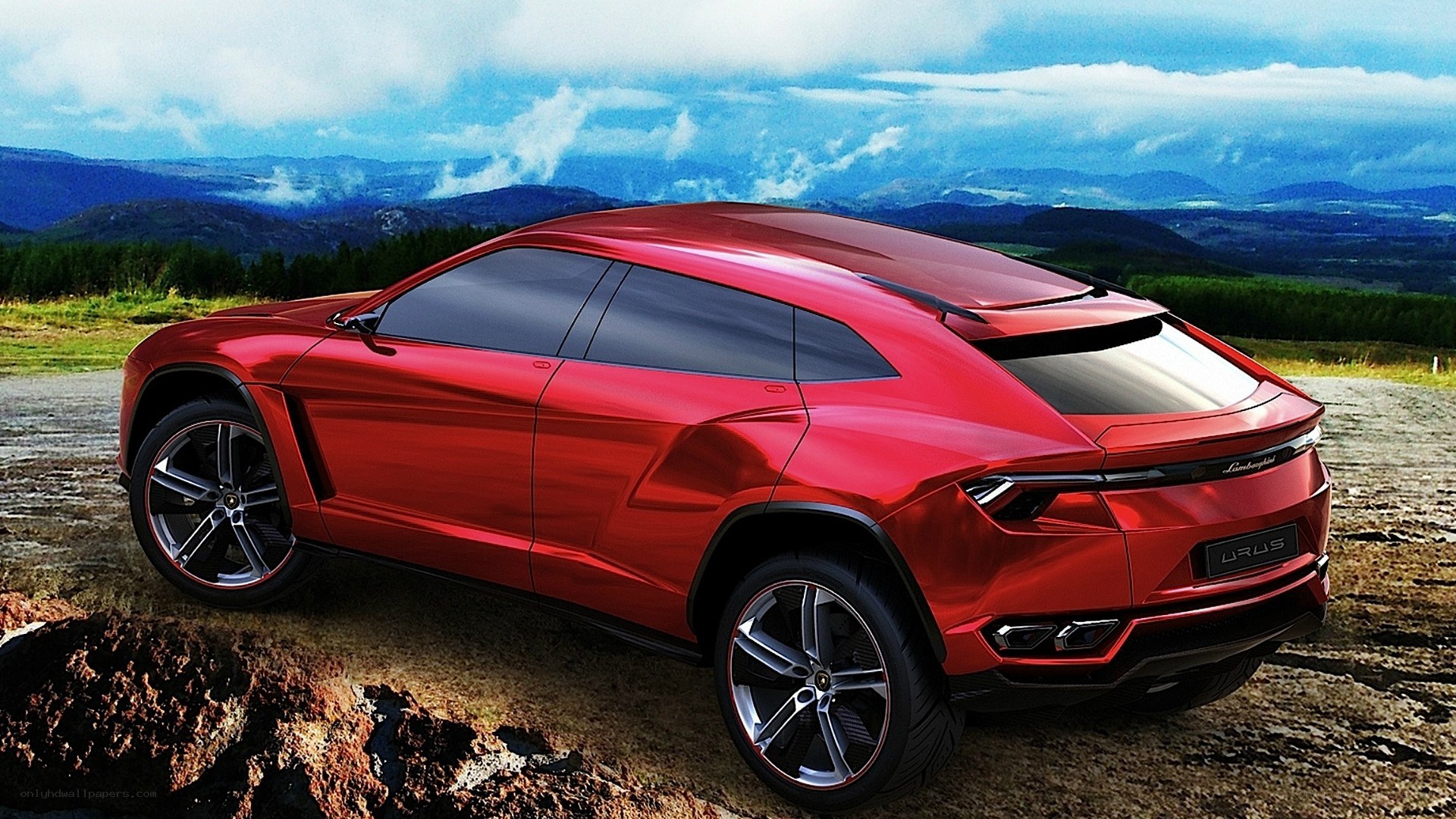 Red Lamborghini Urus SUV