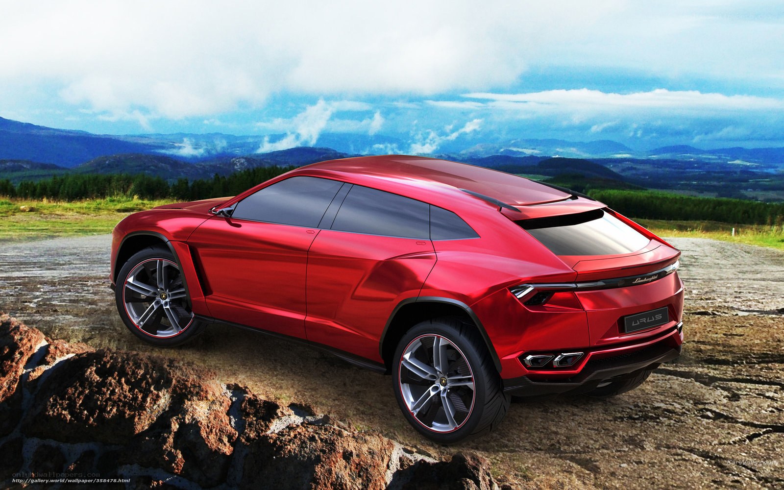 Red Lamborghini Urus SUV