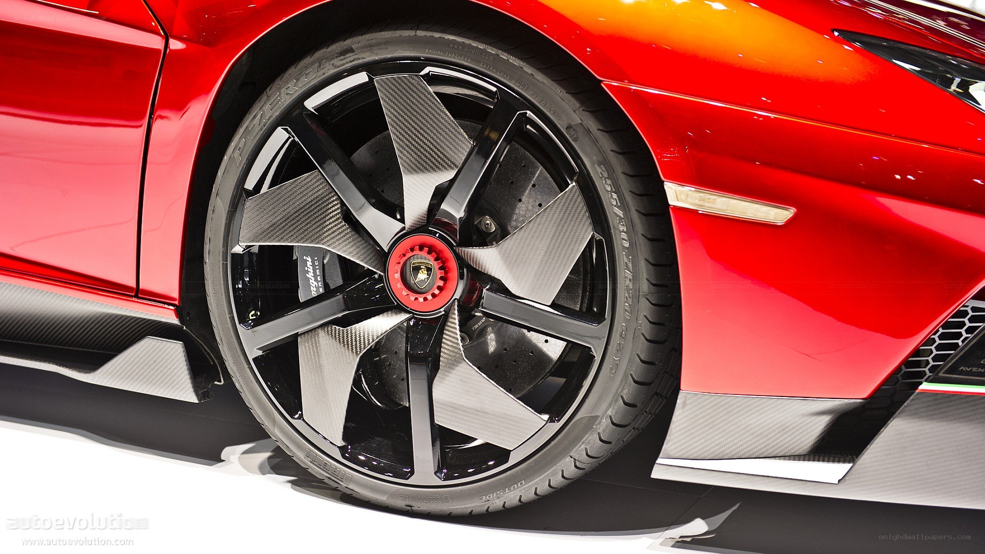 red lamborghini wheel detail