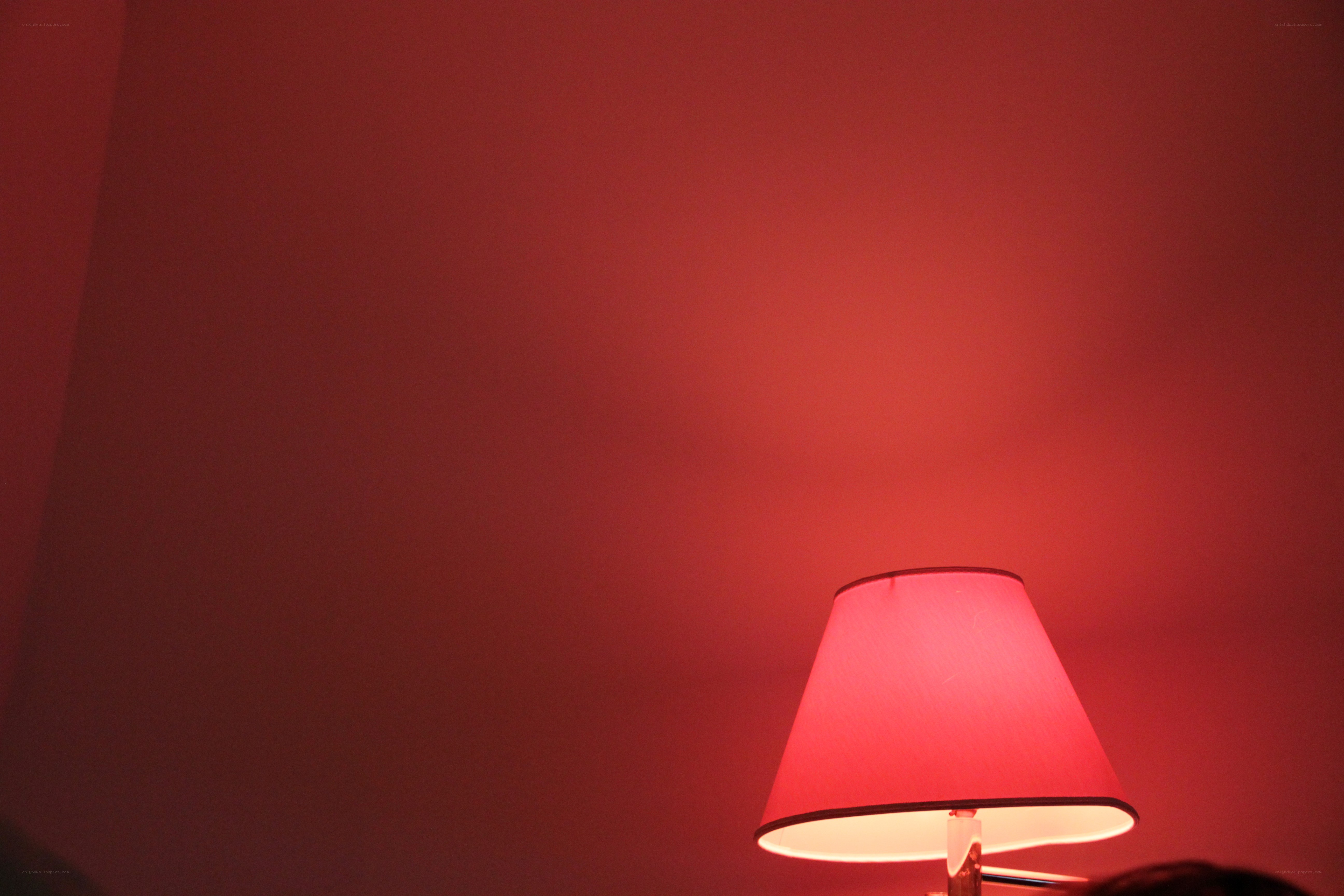 red lamp in a dark room