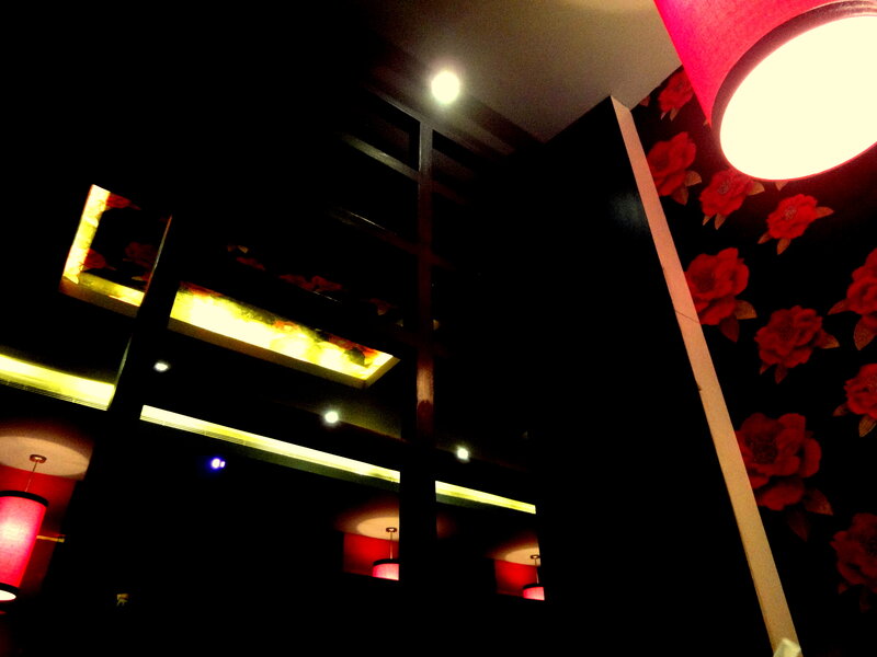 Red Lamp in Dark Room
