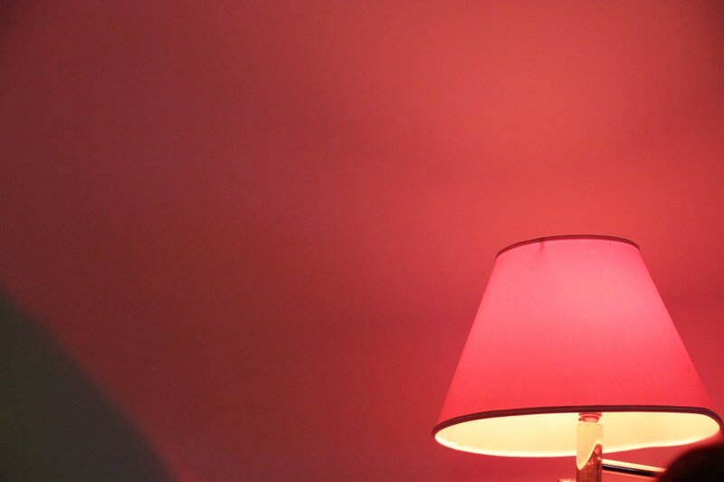 red lamp on wall
