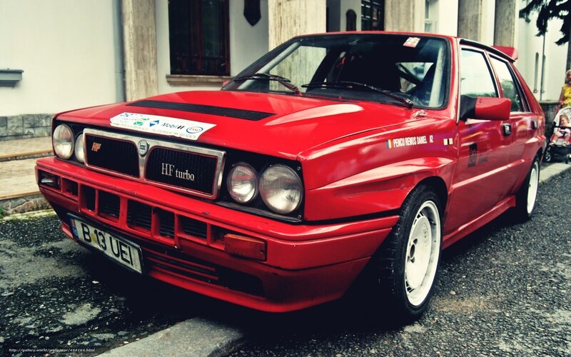 Red Lancia Delta HF Turbo