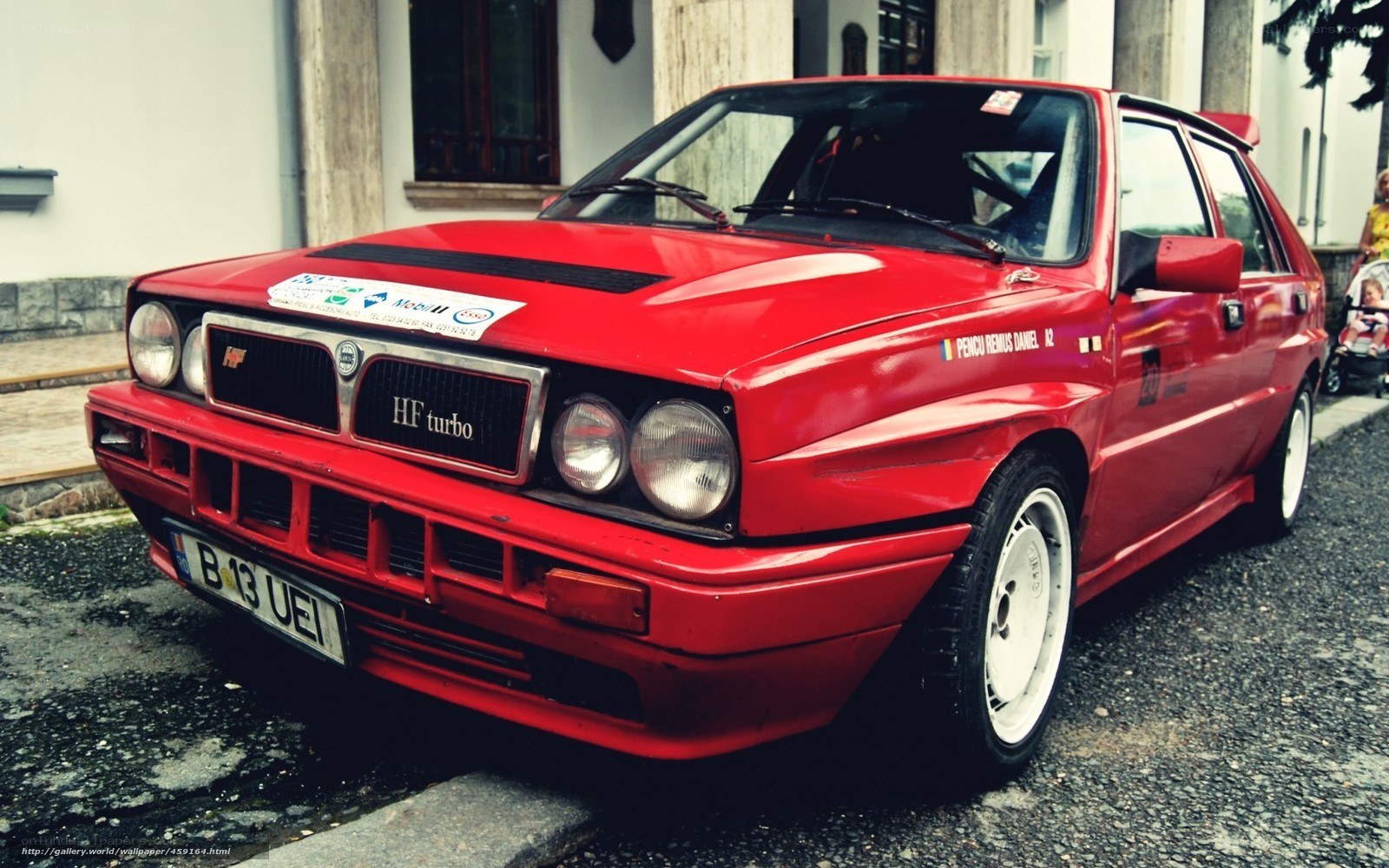 Red Lancia Delta HF Turbo