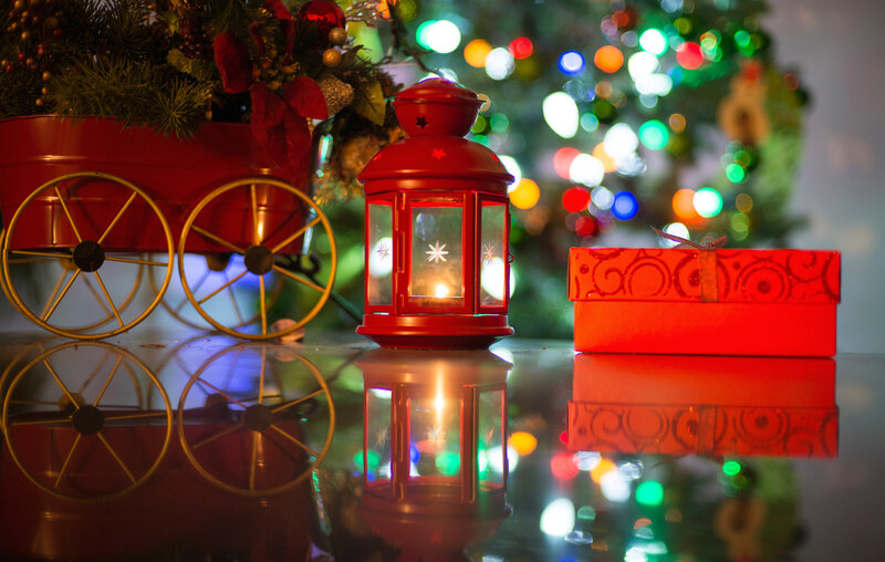Red Lantern and Gift Box