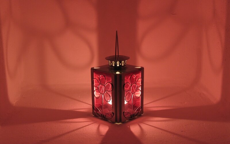 Red Lantern on Wall