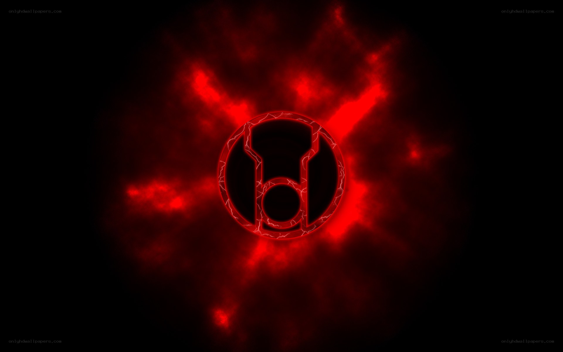 Red lantern symbol in cosmic light
