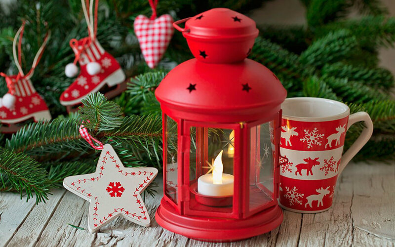 Red Lantern with Mug