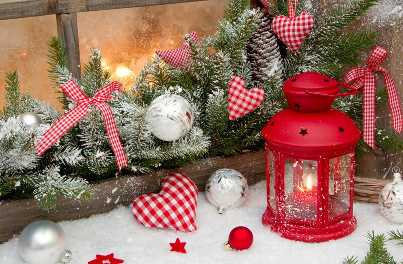Red Lantern with Ornaments