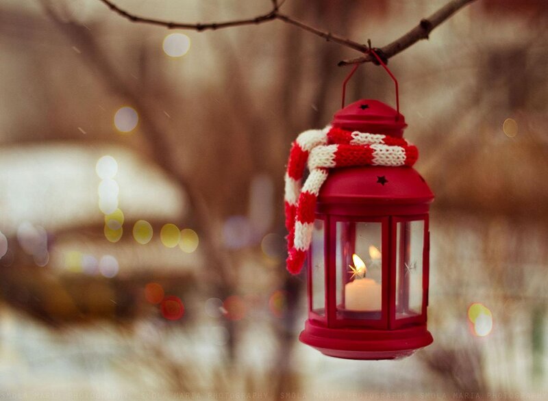 Red Lantern with Scarf