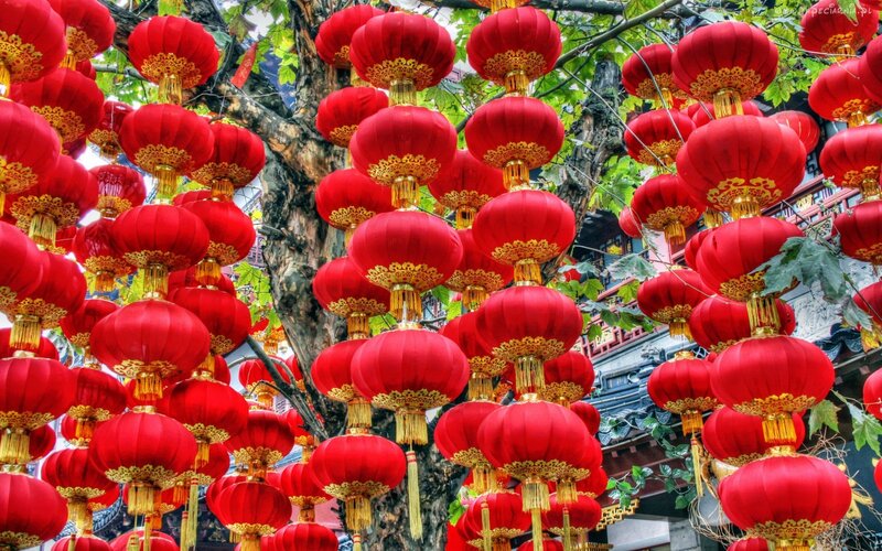 Red lanterns at a festival