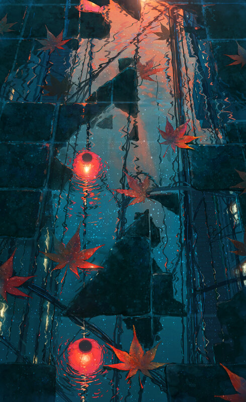 Red Lanterns in Water