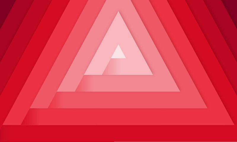 Red layered triangle design