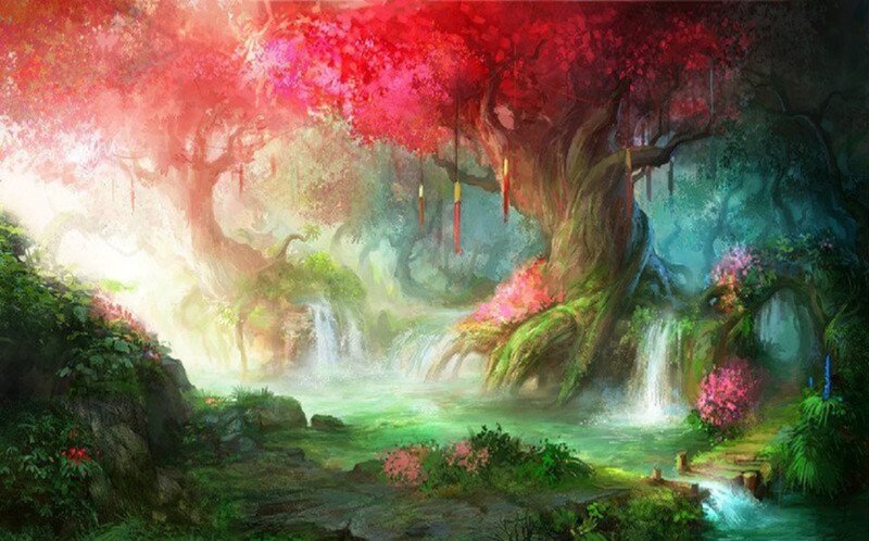 Red-leafed Tree Grove