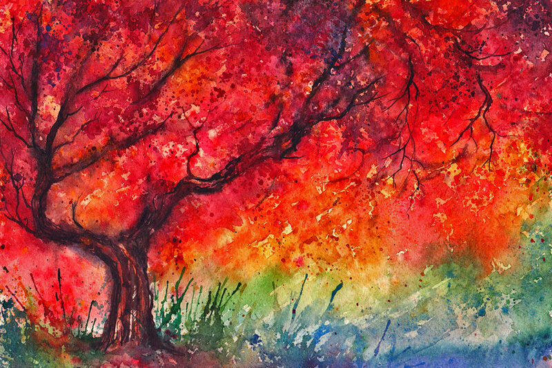 Red-leafed Tree — Red, Vibrant, Autumn