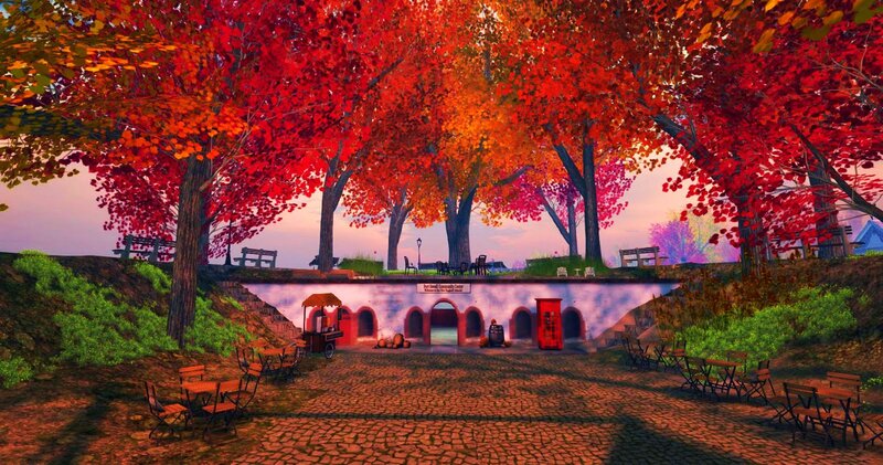 Red-leafed Trees in Autumn — Red, Serene, 3d Render