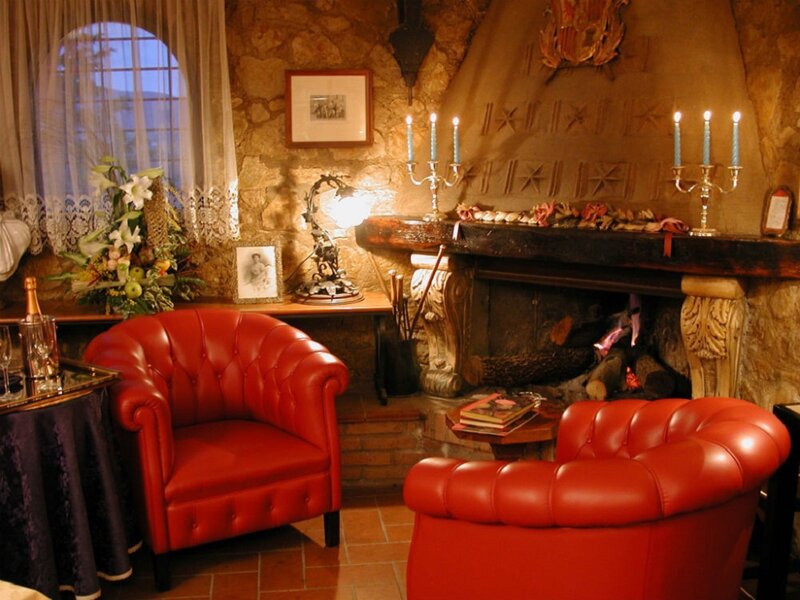 Red Leather Armchairs