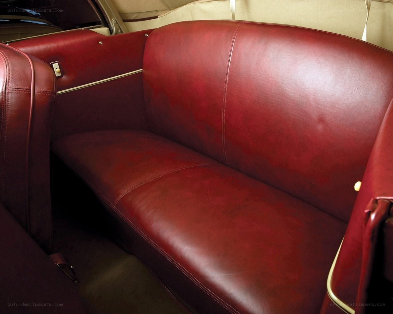 red leather car bench seat