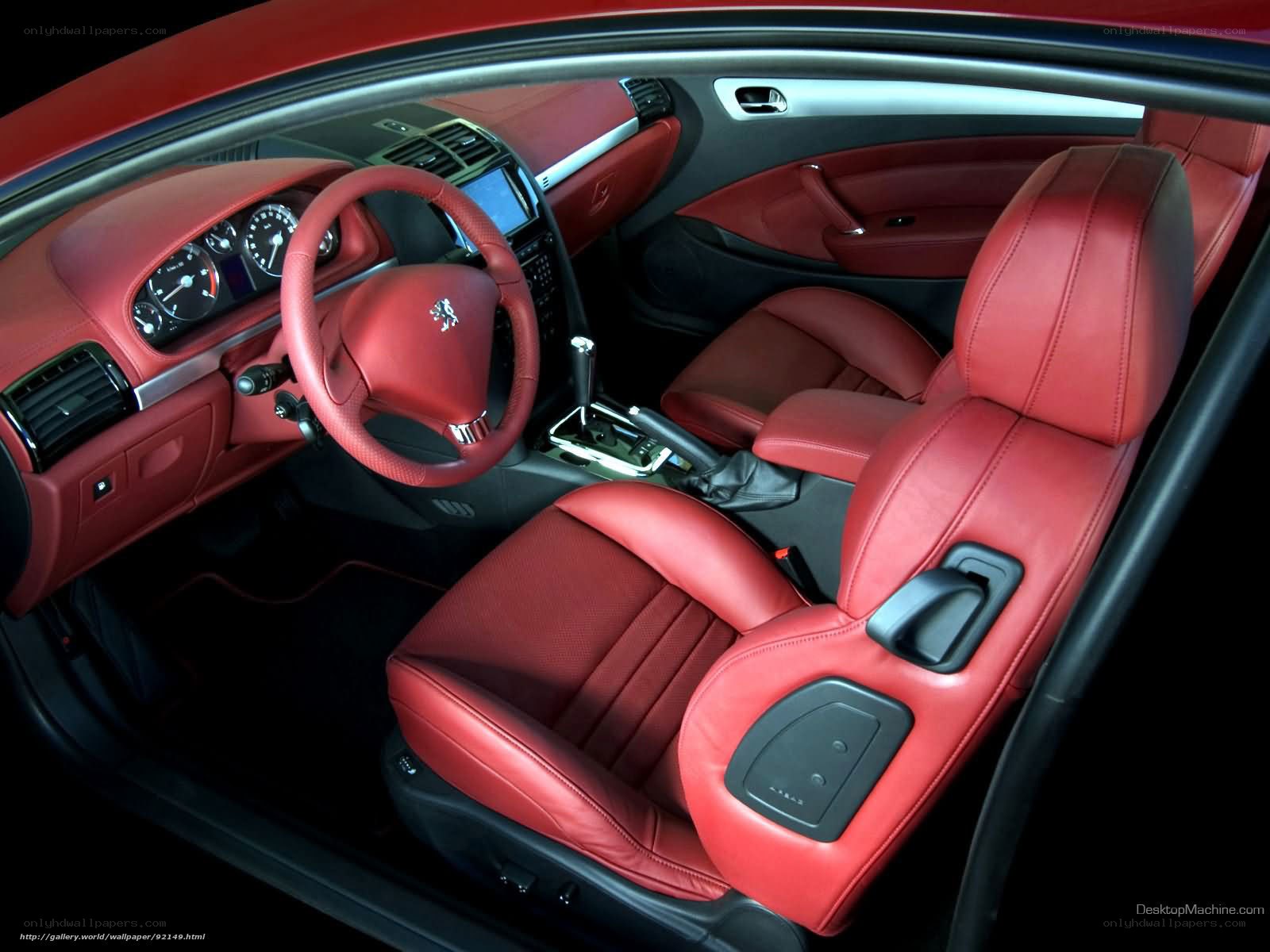 red leather car interior