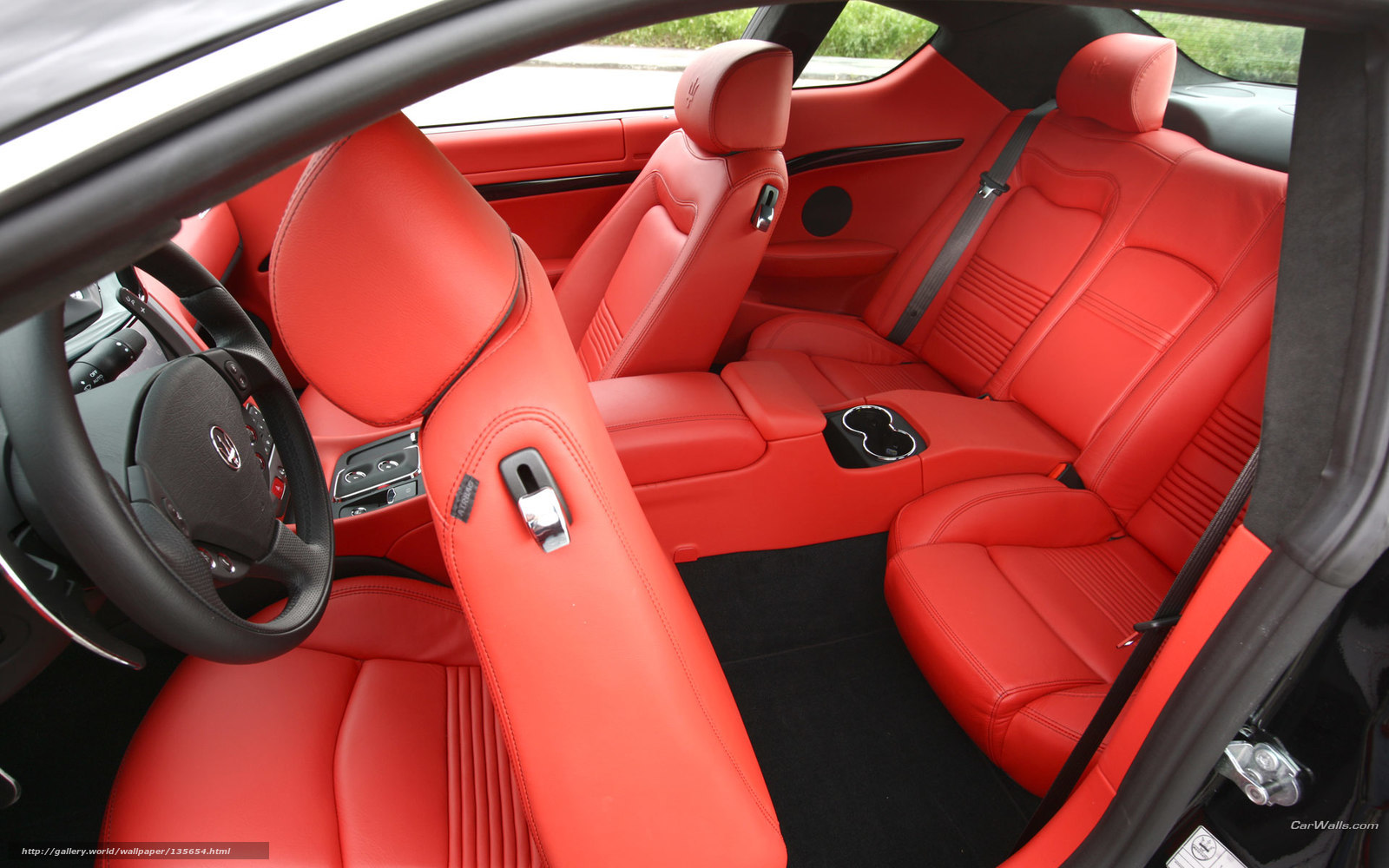 red leather car interior
