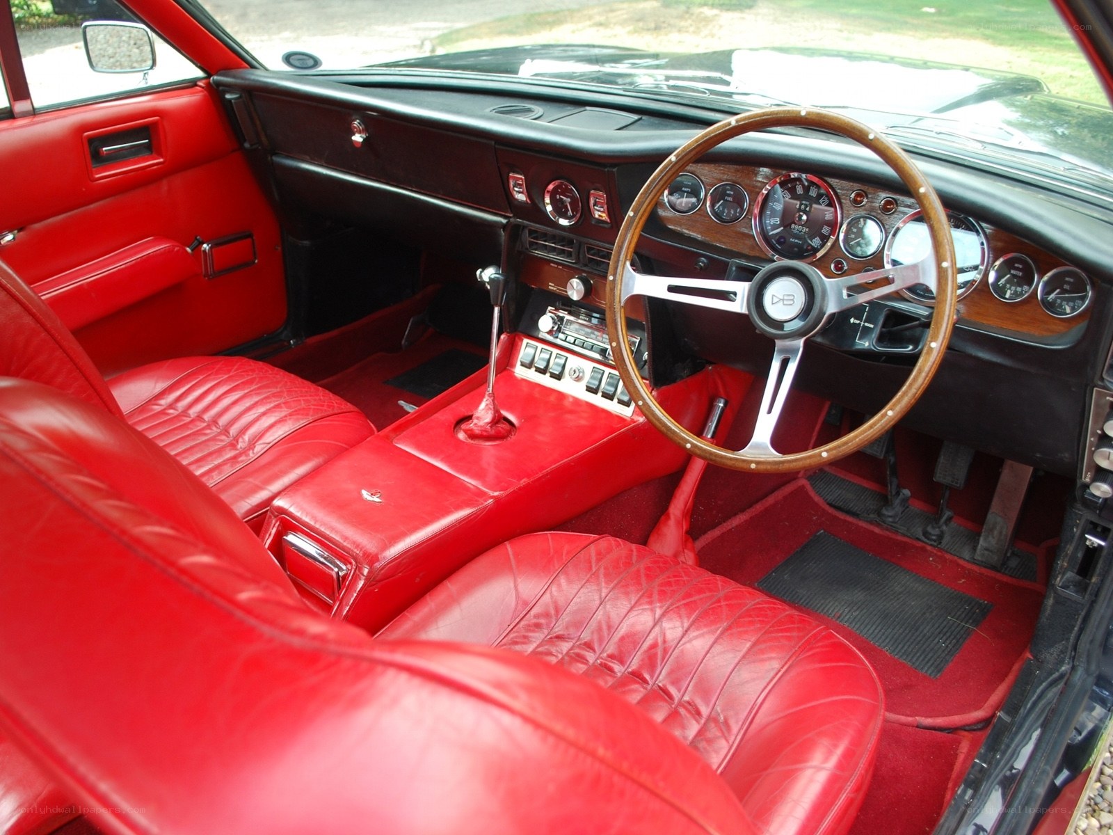 red leather car interior
