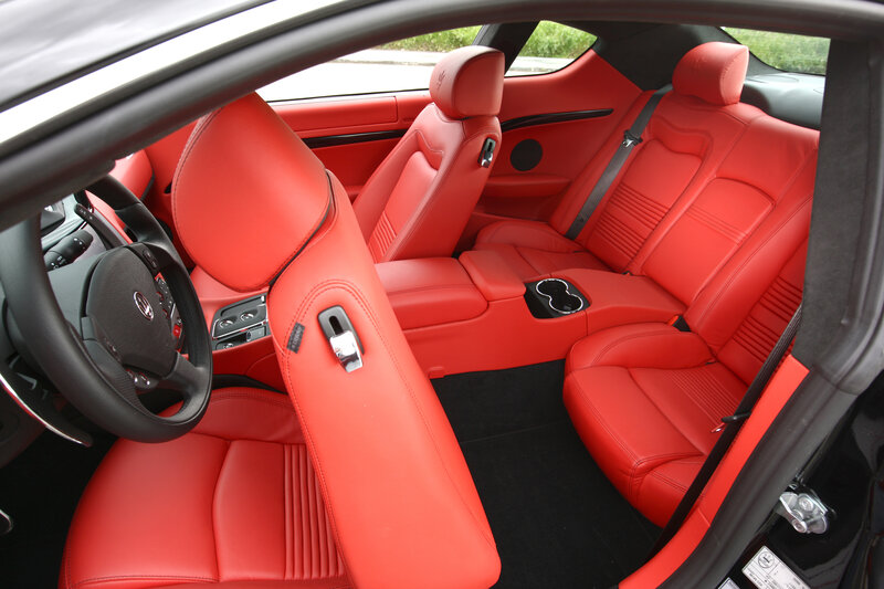Red leather car interior