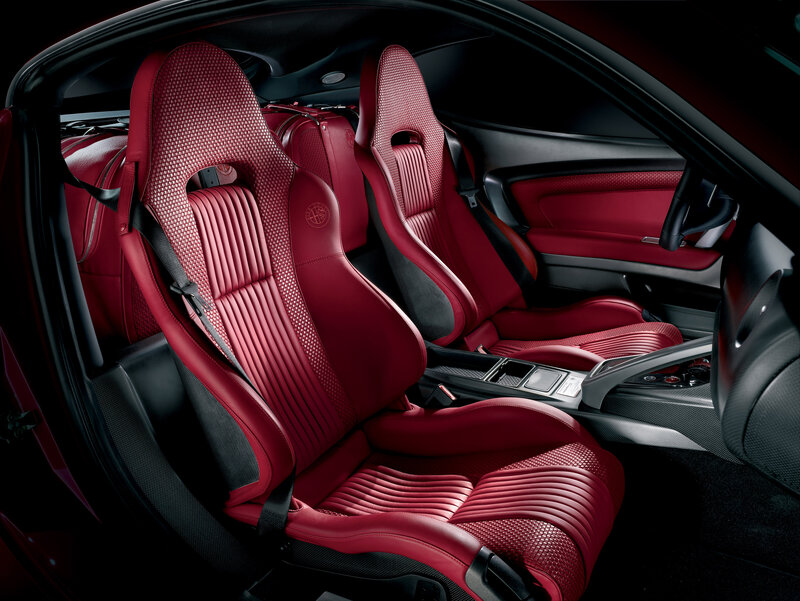 red leather car interior