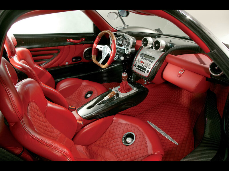 Red leather car interior