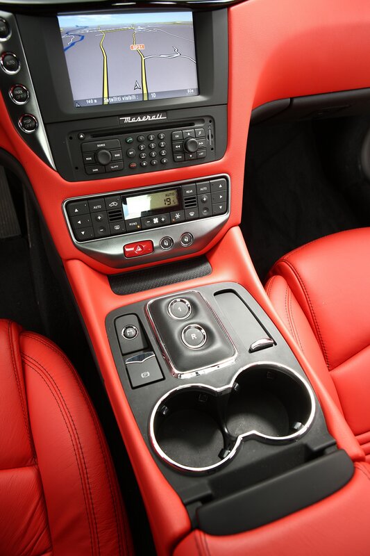 red leather car interior